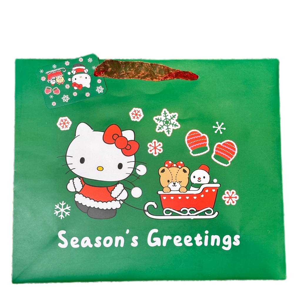 Hello Kitty Gift Bag (10”Hx12”Wx4”D) Green